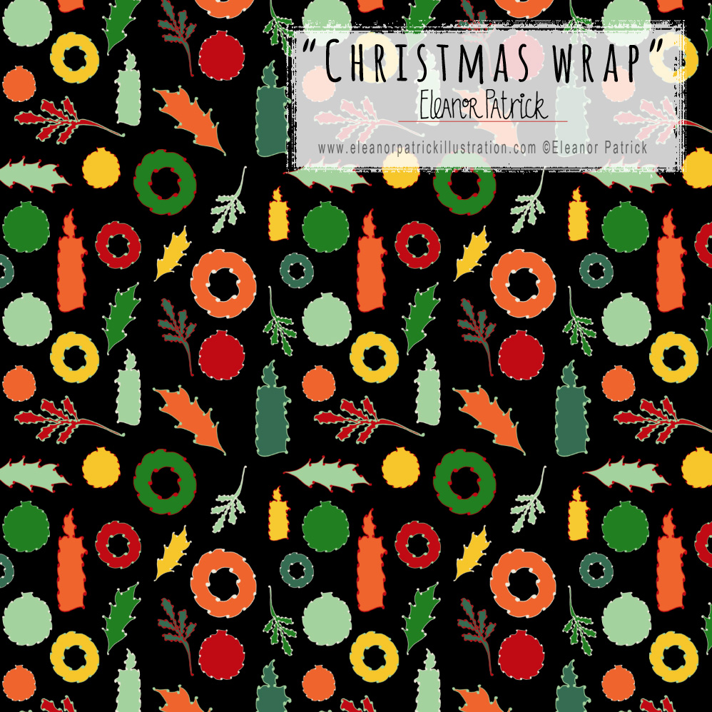 christmas tile wrap on black