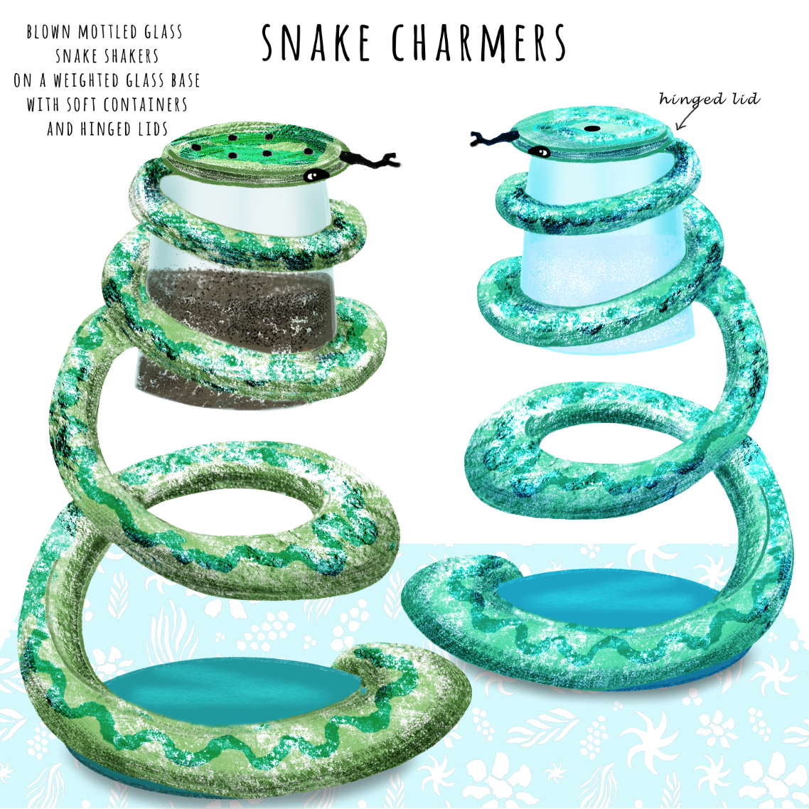 snake charmers cruet set