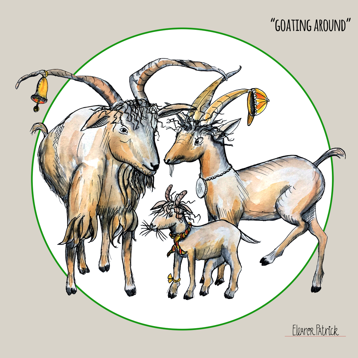 goating around wall art icon